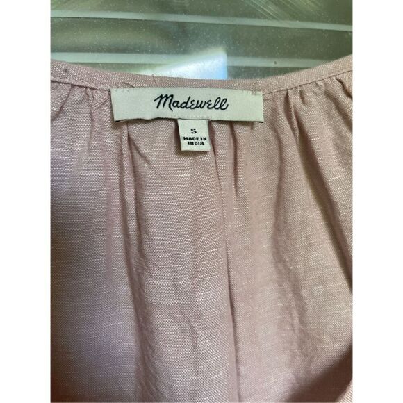 Madewell Linen Blend Lorelei Mini Dress Pale Pink Size S - Picture 12 of 16